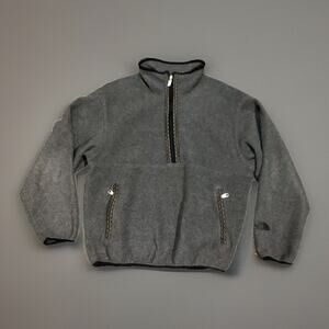 VINTAGE USA THE NORTH FACE 80s GRAY AZTEC 1/2 ZIP FLEECE SIZE LARGE